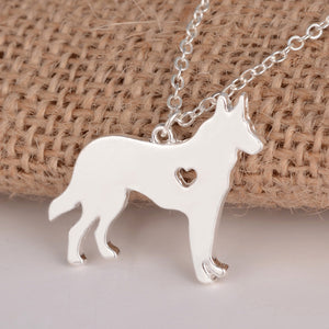 Gold and Silver German Shepherd Dog Necklace