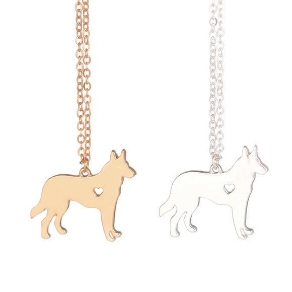 Gold and Silver German Shepherd Dog Necklace